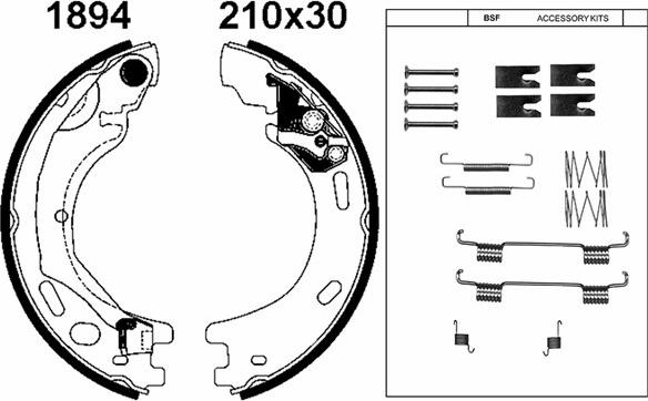BSF 01894K - Комплект гальм, ручник, парковка avtolavka.club