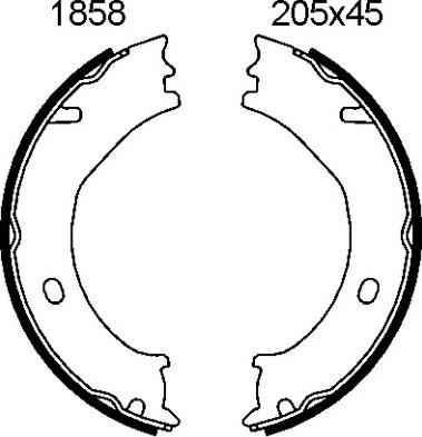 BSF 01858 - Комплект гальм, ручник, парковка avtolavka.club