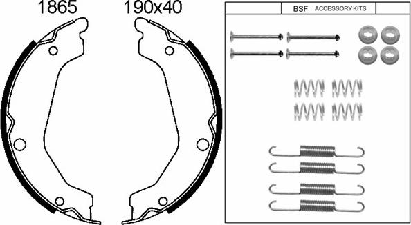 BSF 01865K - Комплект гальм, ручник, парковка avtolavka.club