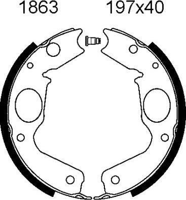 BSF 01863 - Комплект гальм, ручник, парковка avtolavka.club