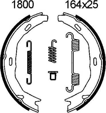 BSF 01800 - Комплект гальм, ручник, парковка avtolavka.club