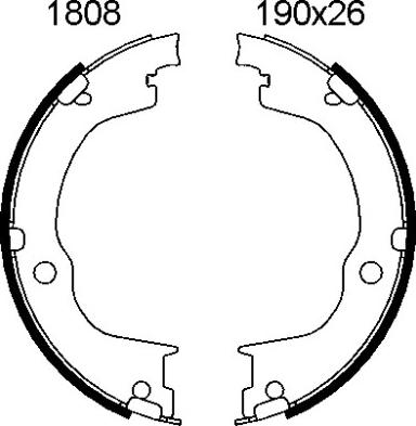 BSF 01808 - Комплект гальм, ручник, парковка avtolavka.club