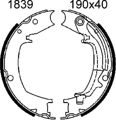 BSF 01839 - Комплект гальм, ручник, парковка avtolavka.club