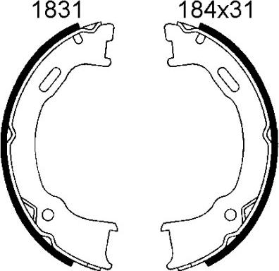 BSF 01831 - Комплект гальм, ручник, парковка avtolavka.club