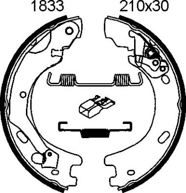 BSF 01833 - Комплект гальм, ручник, парковка avtolavka.club