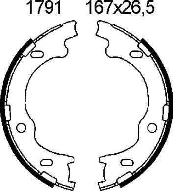 BSF 01791 - Комплект гальм, ручник, парковка avtolavka.club