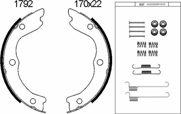 BSF 01792K - Комплект гальм, ручник, парковка avtolavka.club
