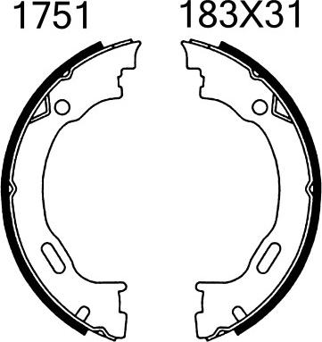 BSF 01751 - Комплект гальм, ручник, парковка avtolavka.club