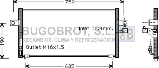 BUGOBROT 62-DN5243 - Конденсатор, кондиціонер avtolavka.club