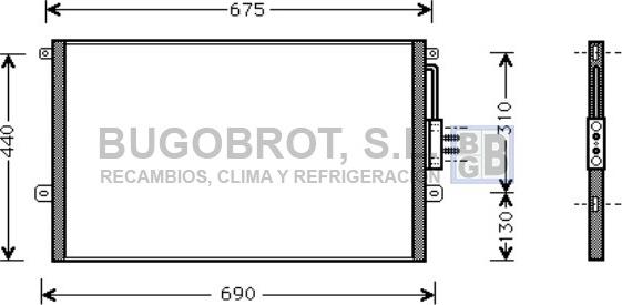 BUGOBROT 62-JE5018 - Конденсатор, кондиціонер avtolavka.club