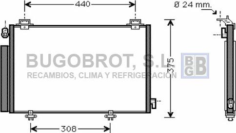 BUGOBROT 62-TO5382 - Конденсатор, кондиціонер avtolavka.club