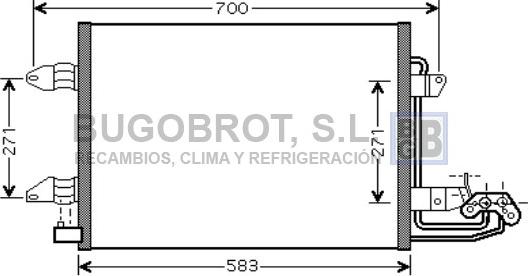 BUGOBROT 62-VW5211 - Конденсатор, кондиціонер avtolavka.club