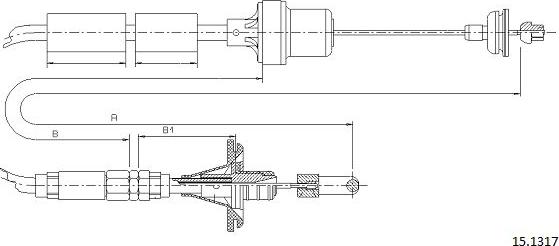 Cabor 15.1317 - Трос, управління зчепленням avtolavka.club