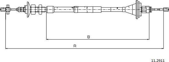 Cabor 11.2911 - Трос, управління зчепленням avtolavka.club