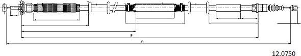 Cabor 12.0750 - Трос, гальмівна система avtolavka.club