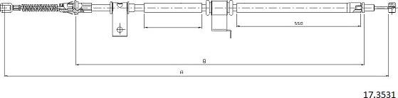 Cabor 17.3531 - Трос, гальмівна система avtolavka.club