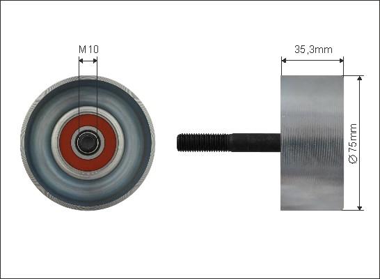 Caffaro 500464 - Паразитний / провідний ролик, поліклиновий ремінь avtolavka.club