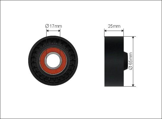 Caffaro 500564 - Паразитний / провідний ролик, поліклиновий ремінь avtolavka.club