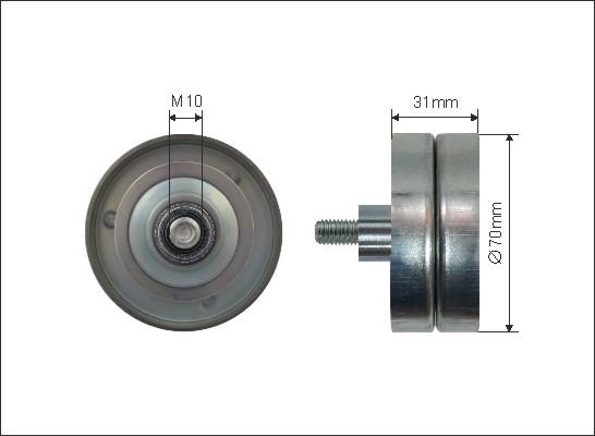 Caffaro 500157 - Паразитний / провідний ролик, поліклиновий ремінь avtolavka.club