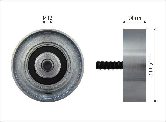 Caffaro 500301 - Паразитний / провідний ролик, поліклиновий ремінь avtolavka.club
