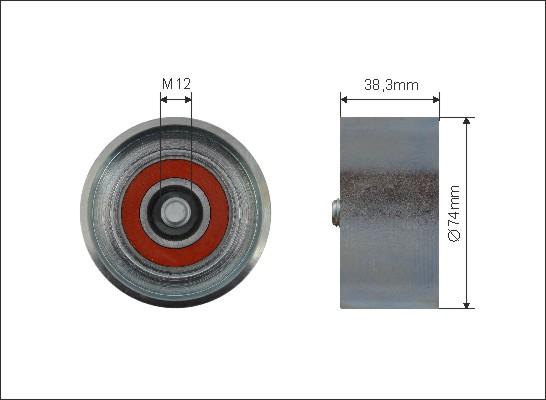 Caffaro 500567 - Паразитний / провідний ролик, поліклиновий ремінь avtolavka.club