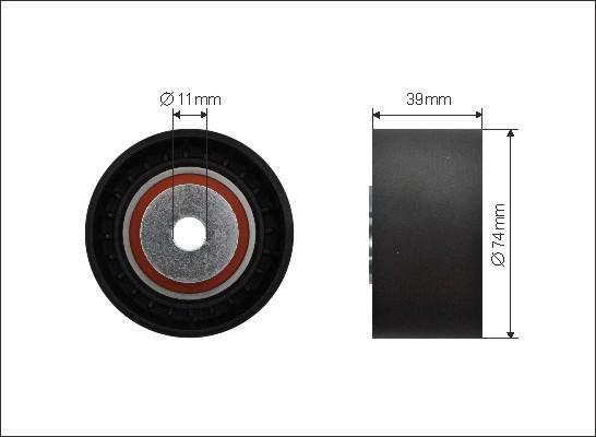Caffaro 500254 - Паразитний / провідний ролик, поліклиновий ремінь avtolavka.club