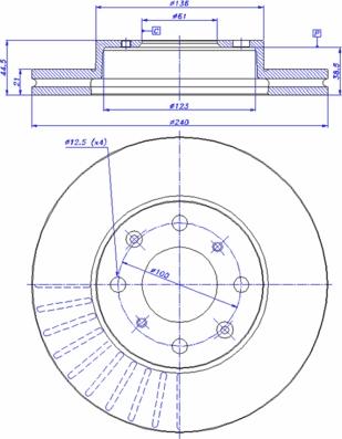 DJ Parts BD1044 - Гальмівний диск avtolavka.club