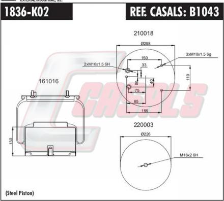 Casals B1043 - Кожух пневматичної ресори avtolavka.club