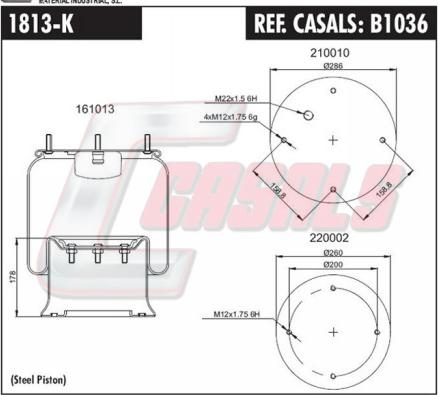 Casals B1036 - Кожух пневматичної ресори avtolavka.club