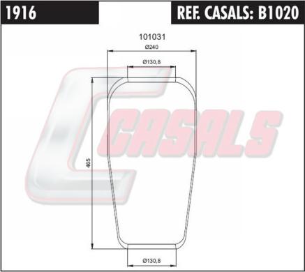 Casals B1020 - Кожух пневматичної ресори avtolavka.club