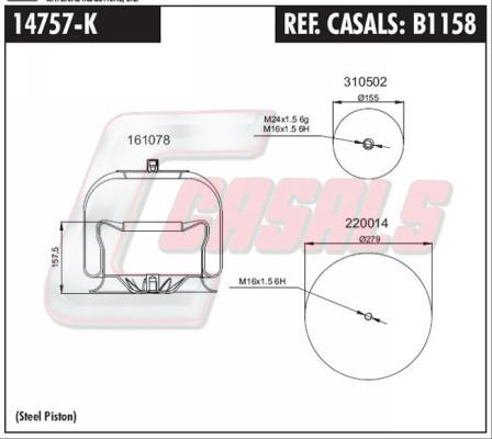 Casals B1158 - Кожух пневматичної ресори avtolavka.club