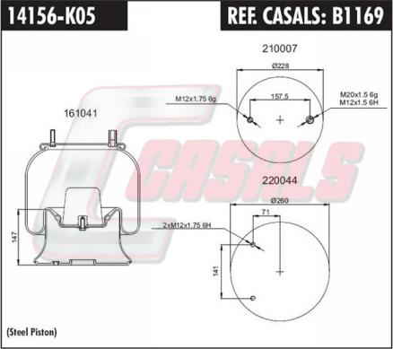 Casals B1169 - Кожух пневматичної ресори avtolavka.club