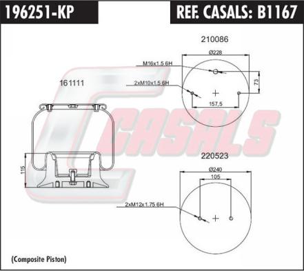 Casals B1167 - Кожух пневматичної ресори avtolavka.club