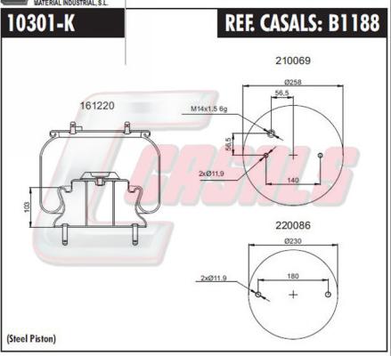 Casals B1188 - Кожух пневматичної ресори avtolavka.club