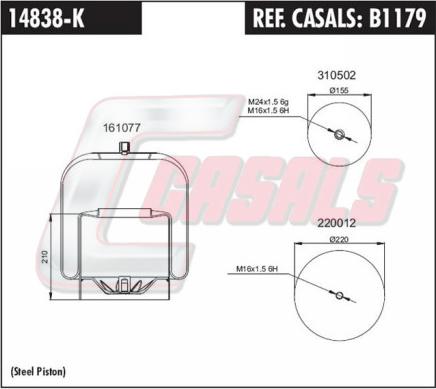 Casals B1179 - Кожух пневматичної ресори avtolavka.club