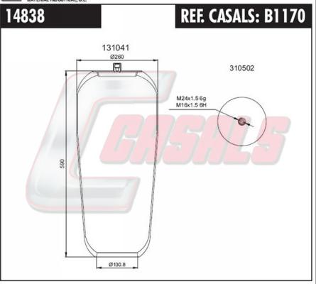 Casals B1170 - Кожух пневматичної ресори avtolavka.club