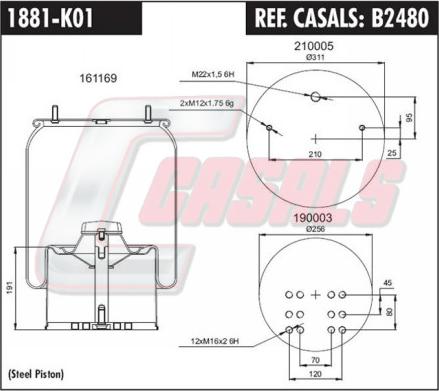 Casals B2480 - Кожух пневматичної ресори avtolavka.club