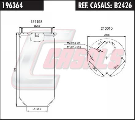 Casals B2426 - Кожух пневматичної ресори avtolavka.club