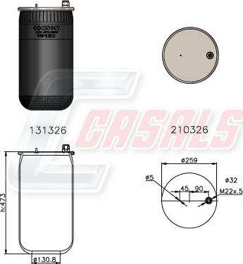 Casals B2635 - Кожух пневматичної ресори avtolavka.club