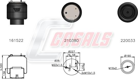 Casals B2830 - Кожух пневматичної ресори avtolavka.club