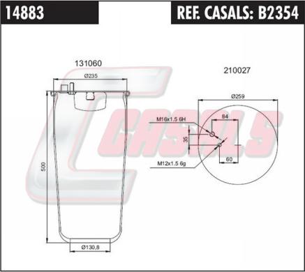 Casals B2354 - Кожух пневматичної ресори avtolavka.club