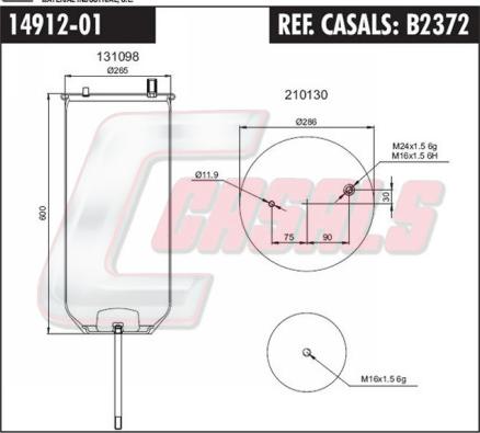 Casals B2372 - Кожух пневматичної ресори avtolavka.club