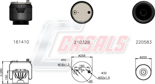 Casals B2784 - Кожух пневматичної ресори avtolavka.club