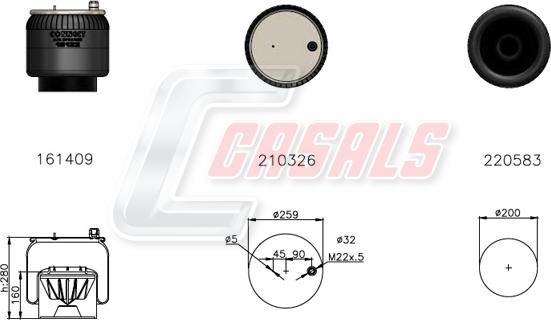 Casals B2783 - Кожух пневматичної ресори avtolavka.club