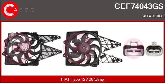 Casco CEF74043GS - Електродвигун, вентилятор радіатора avtolavka.club