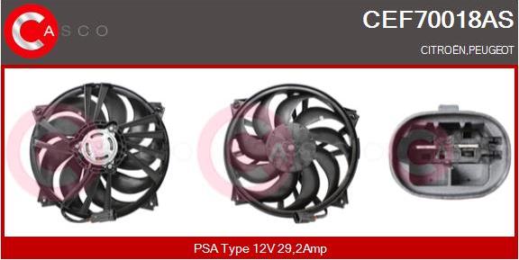 Casco CEF70018AS - Електродвигун, вентилятор радіатора avtolavka.club