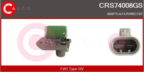 Casco CRS74008GS - Додатковий резистор, електромотор - вентилятор радіатора avtolavka.club