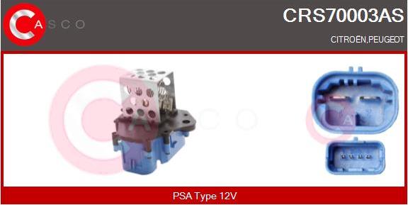 Casco CRS70003AS - Додатковий резистор, електромотор - вентилятор радіатора avtolavka.club