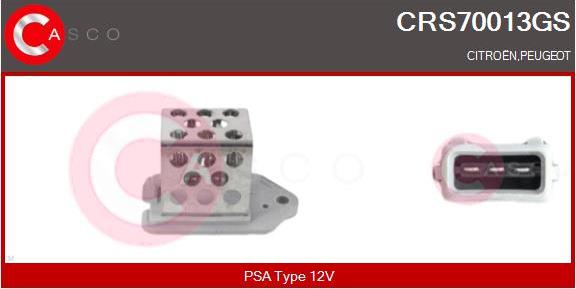 Casco CRS70013GS - Додатковий резистор, електромотор - вентилятор радіатора avtolavka.club