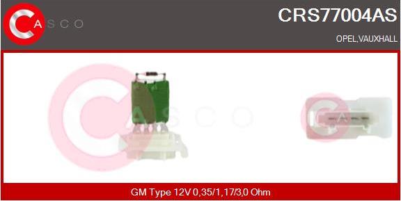 Casco CRS77004AS - Опір, реле, вентилятор салону avtolavka.club